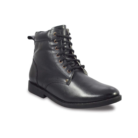 Pilots Boots : Black leather flying boots with side chain for Pilots with Memory foam footpad. Article : 610C