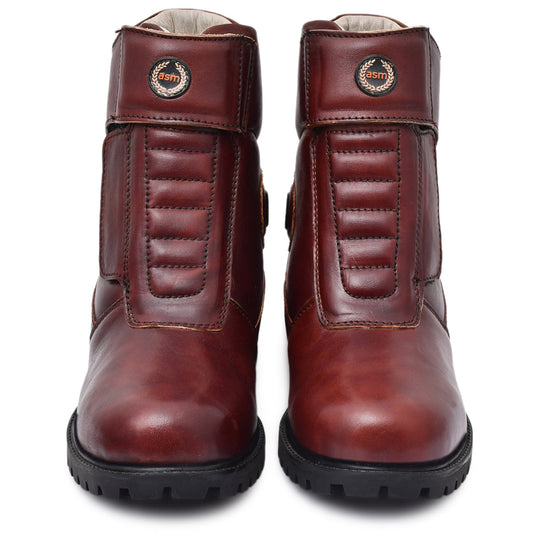 Biker Boots : Black leather Rider boots for bikers with Steel toe.