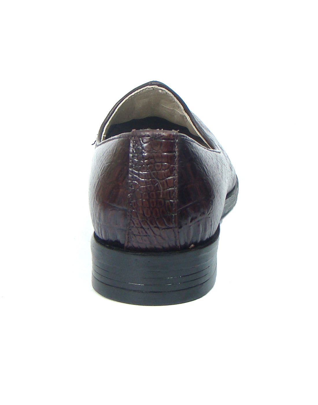 Nagras : Brown Croco embossed leather handmade Nagras with Memory foam footpad. Article : N103