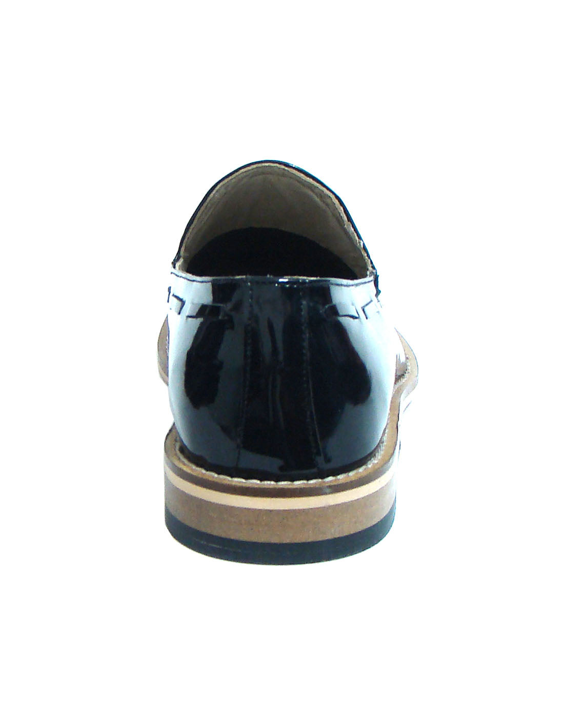 Penny loafers : Black Patent leather Penny loafer with Tassel & Memory foam footpad. Article : HU102-BlackPantent