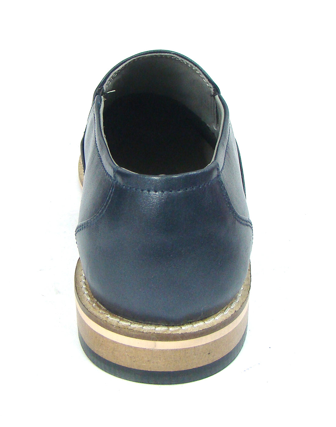 Penny loafers : Blue leather Penny loafer with Memory foam footpad. Article : HU5073-Blue