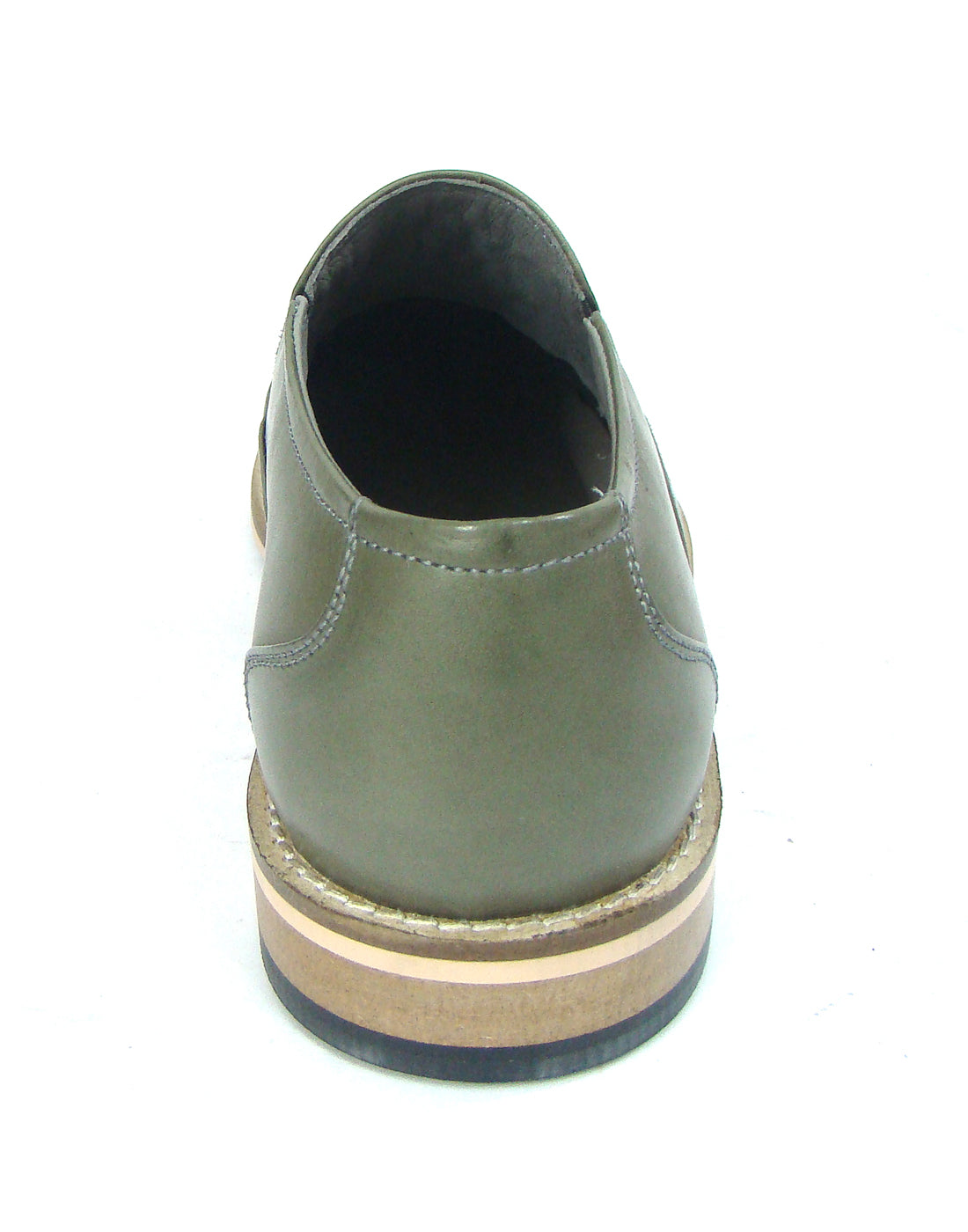 Penny loafers : Green leather Penny loafer with Memory foam footpad. Article : HU5073-Green
