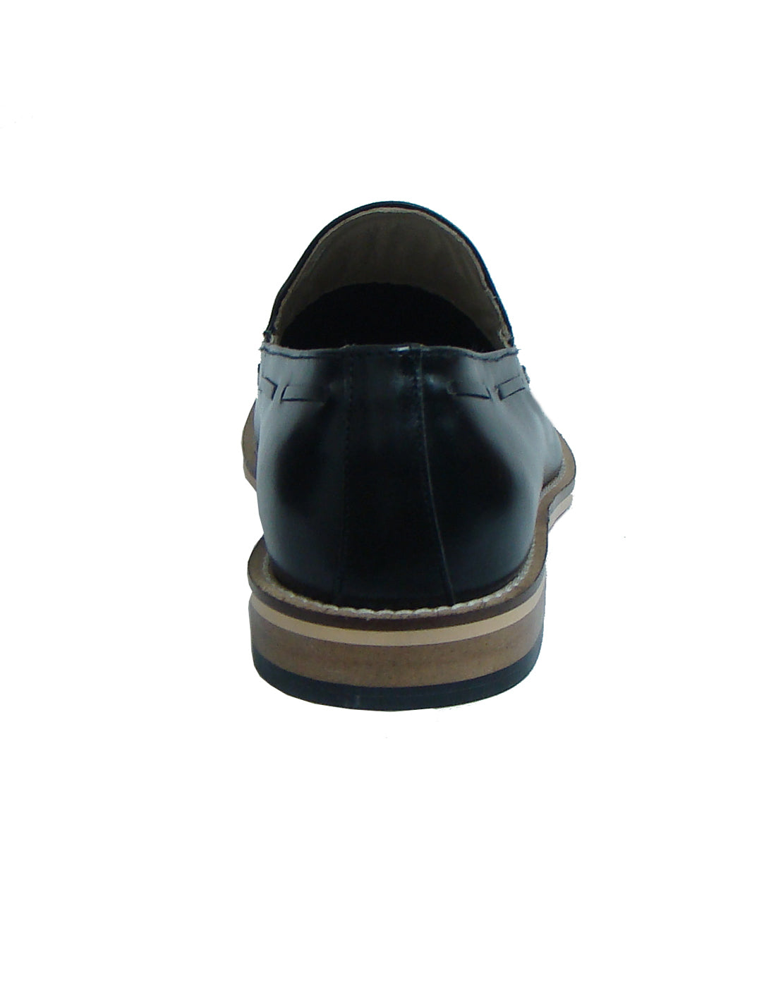 Penny loafers : Black leather Penny loafer with Tassel & Memory foam footpad. Article : HU107-Black