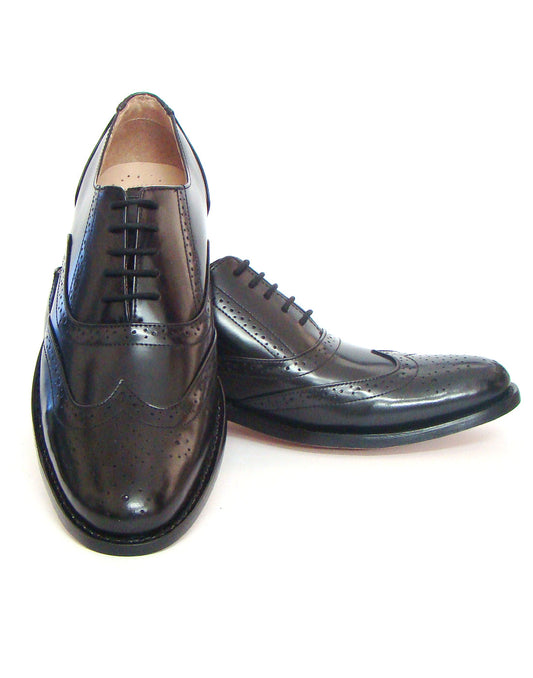 Goodyear Welted Brogue Shoes : Black leather with Memory foam footpad.