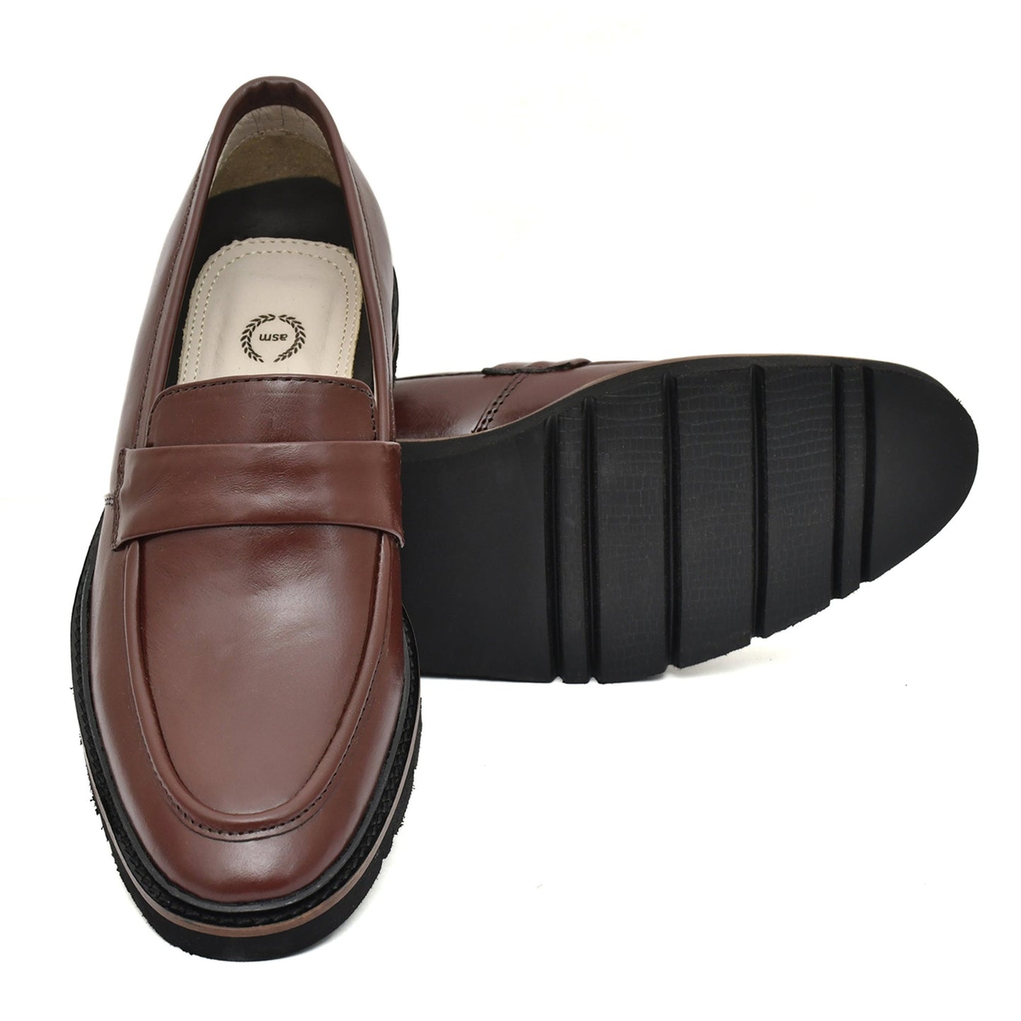 Penny loafers : Wine leather Penny loafer Memory foam footpad. Article : 107PE-Wine