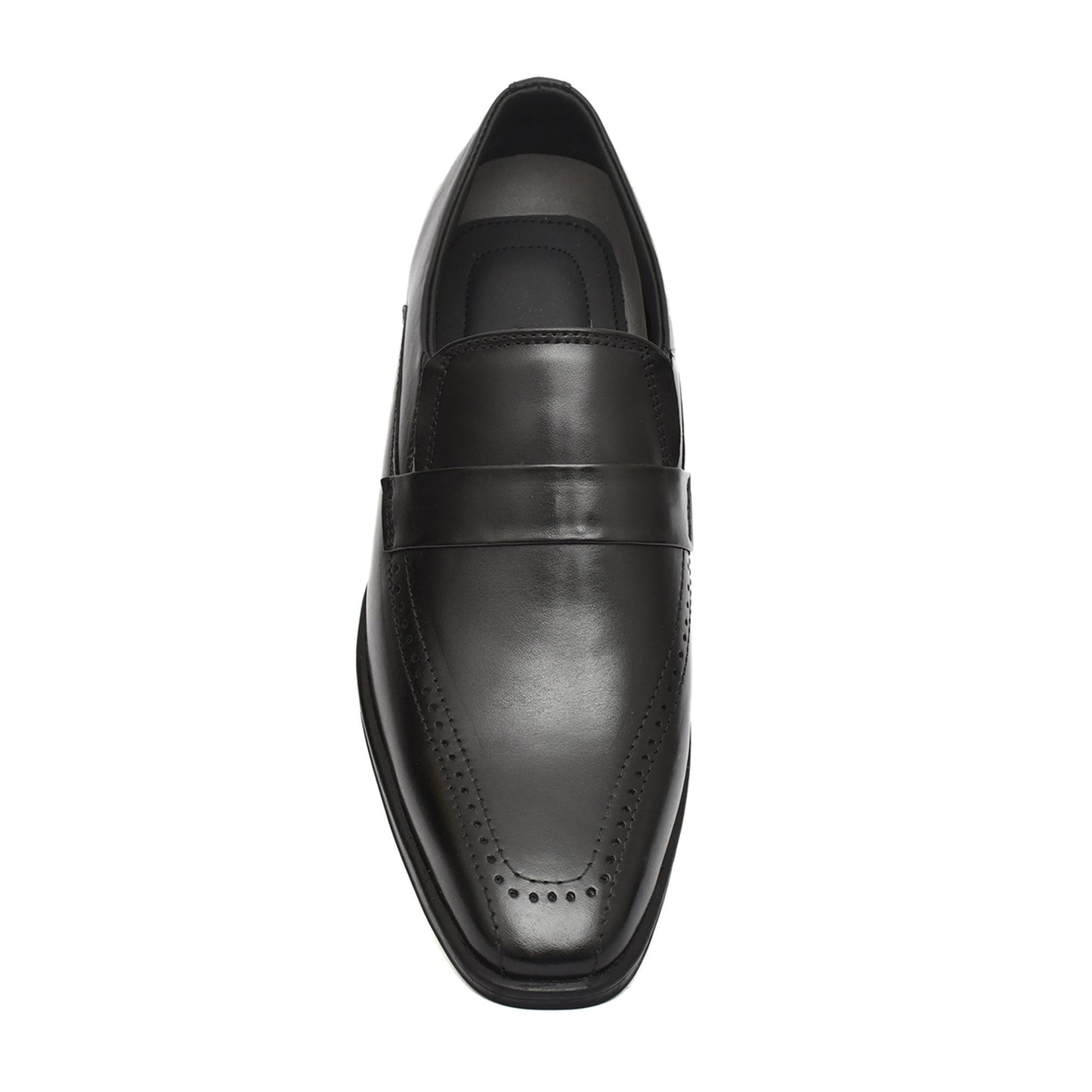 Penny loafers : Black leather Penny loafer Memory foam footpad. Article : Al01-Black