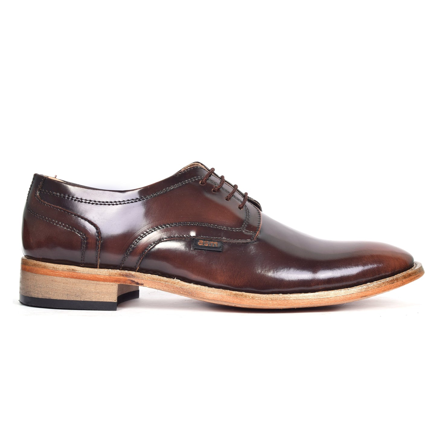 Goodyear Welted Derby Shoes : Tan Brush off leather with Memory foam footpad.
