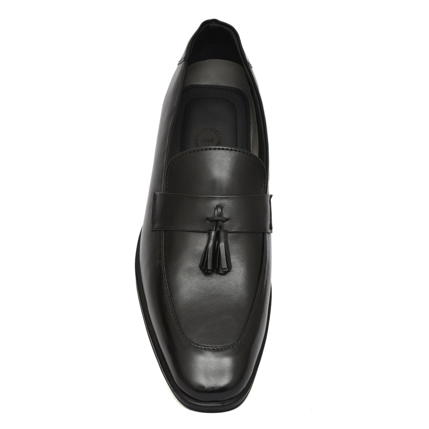 Penny loafers : Black leather Penny loafer with Tassel & Memory foam footpad. Article : Al107T-Black