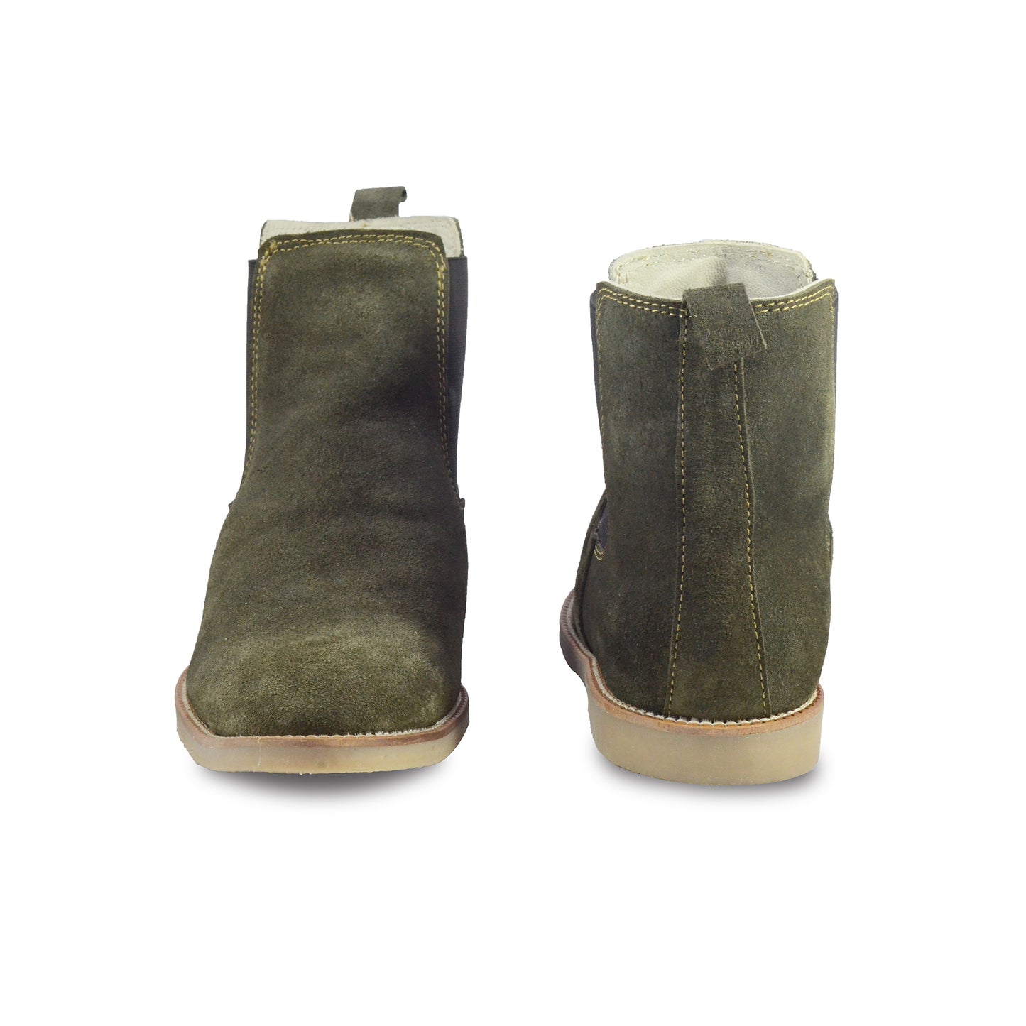 Chelsea Boots : Genuine Olive Green Suede leather Chelsea Boots with Memory foam footpad. Article : Chelsea10