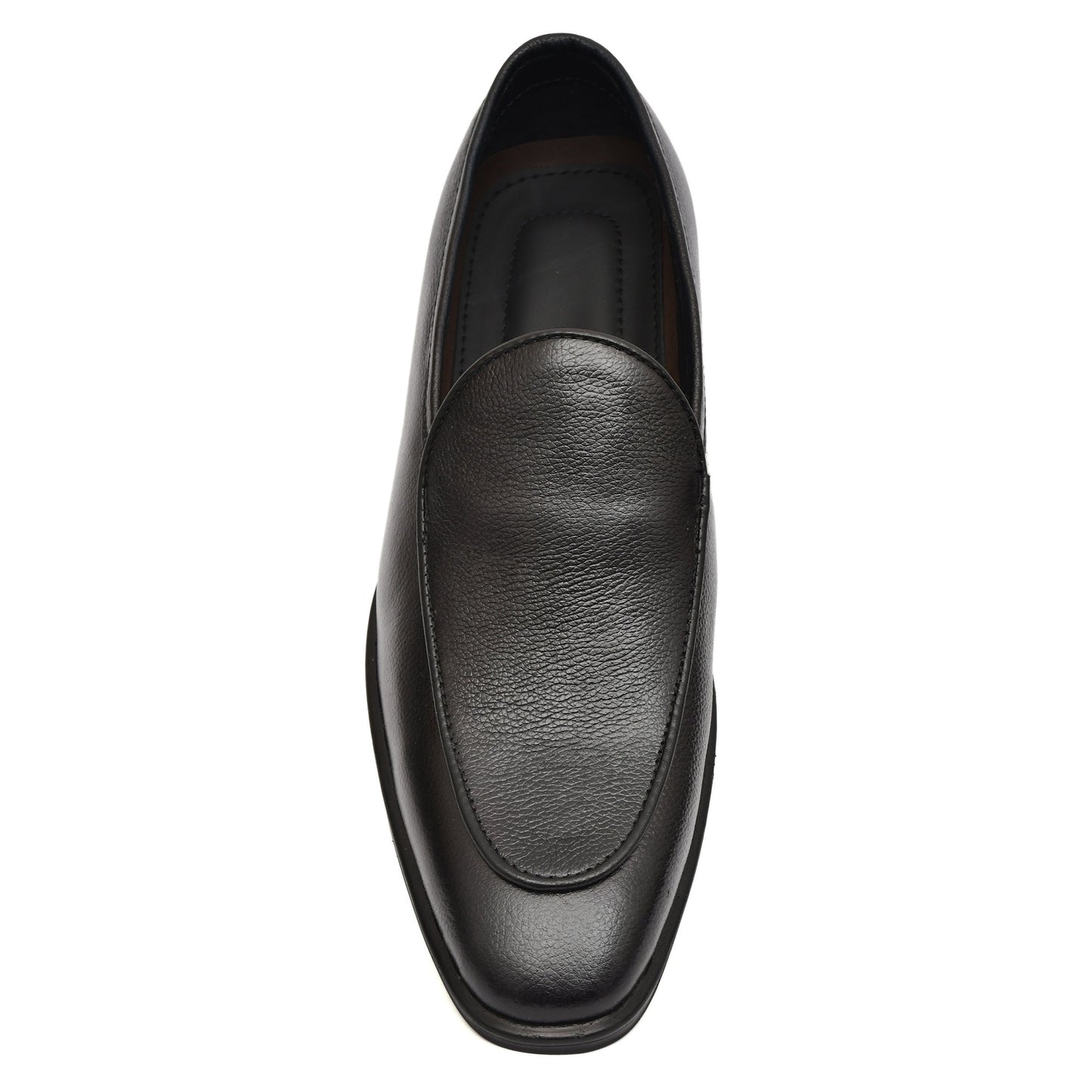 Penny loafers : Black leather Penny loafers with Memory foam footpad. Article : Al108-Black
