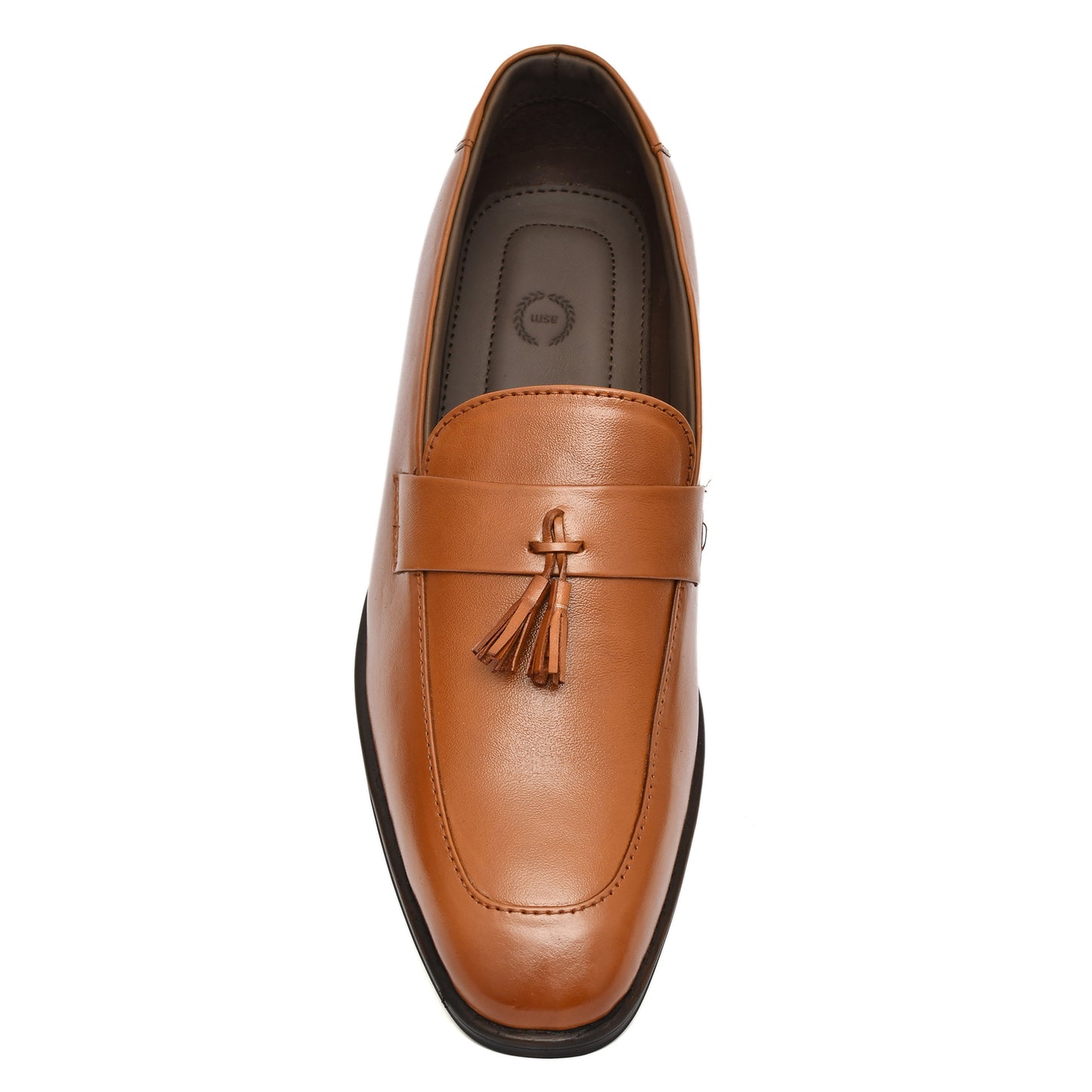 Penny loafers : Tan leather Penny loafer with Tassel & Memory foam footpad. Article : Al107T-Tan