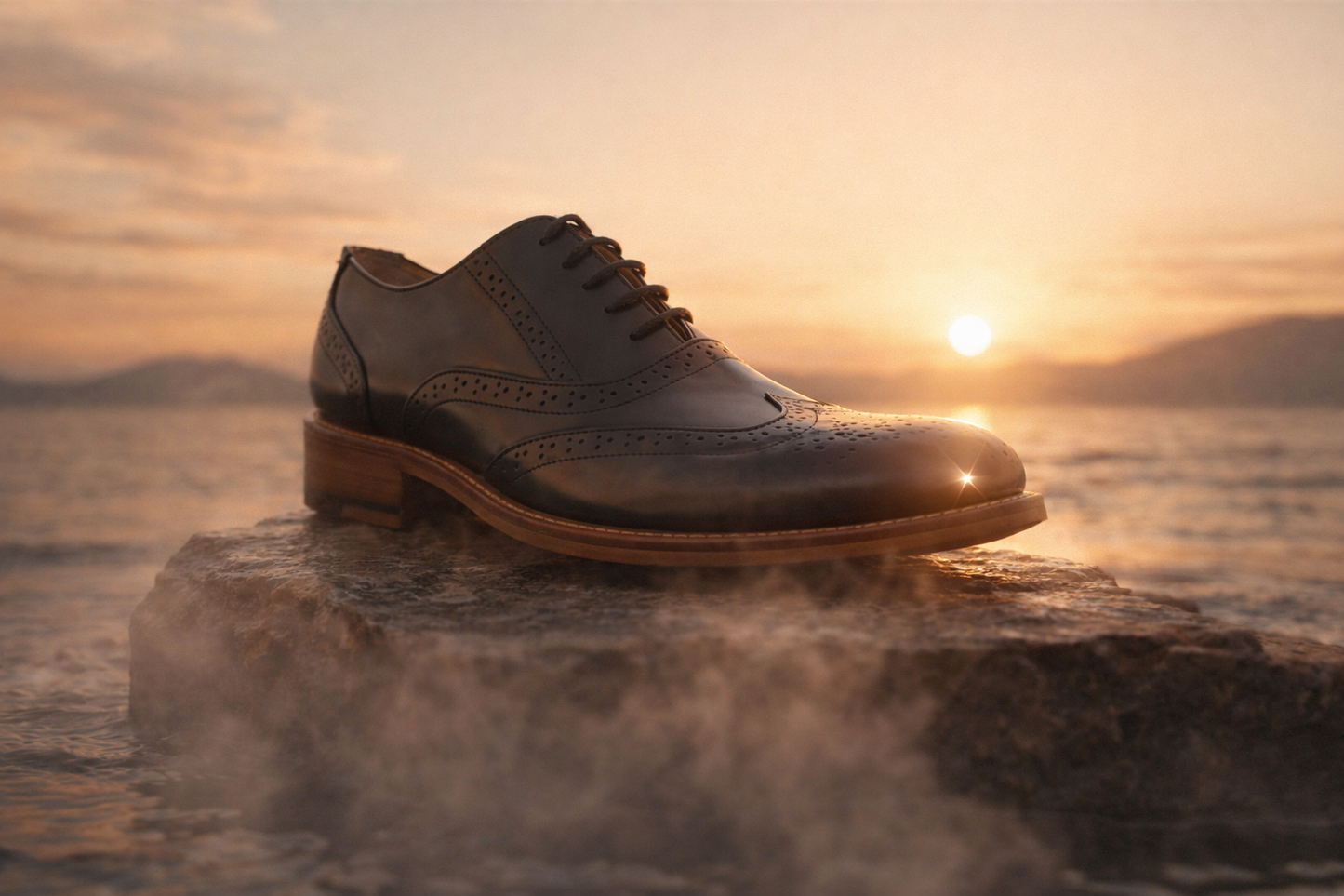 Elevator shoes : 3″ inches hidden height increasing Black leather brogue shoes. - Agra Shoe Mart
