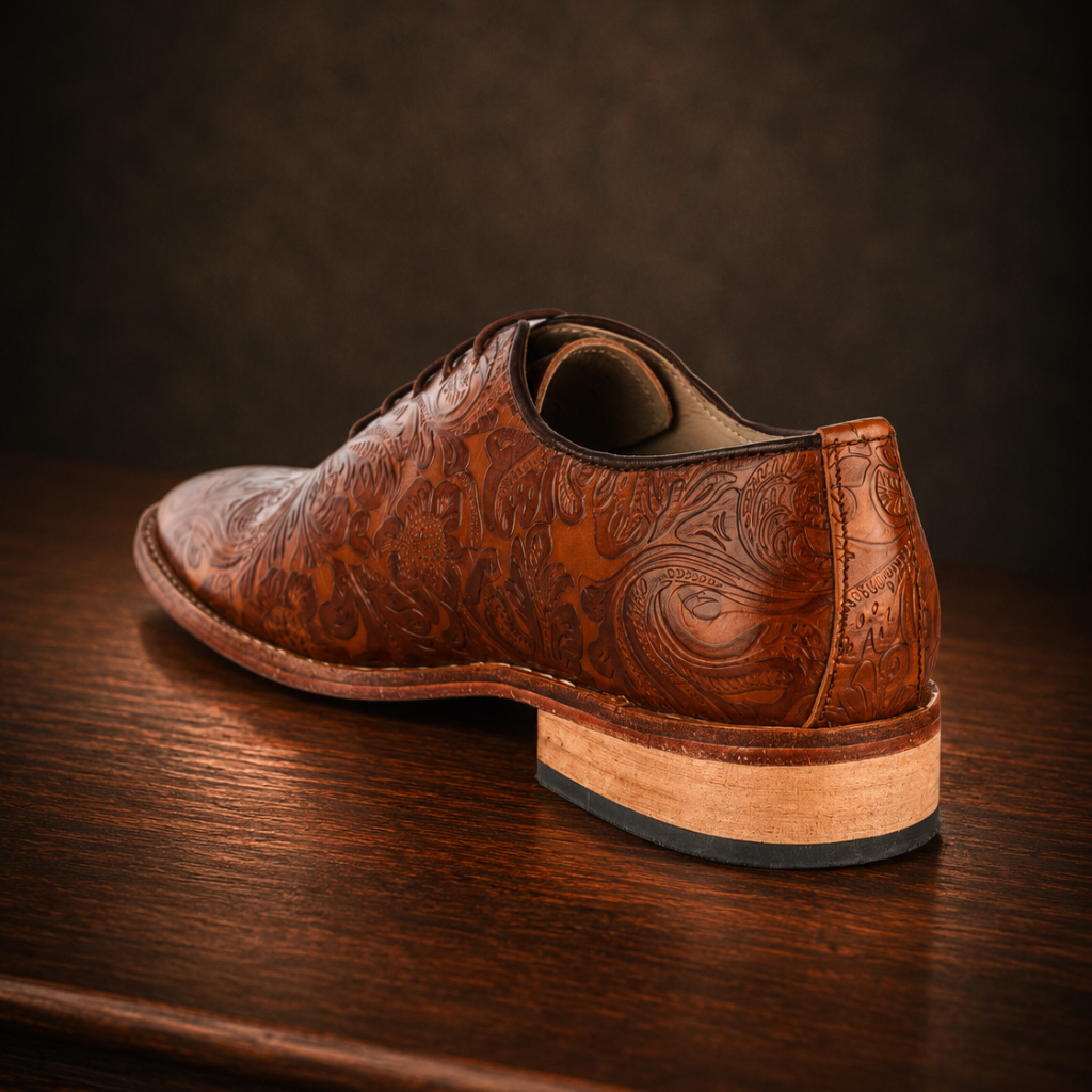 Scarpe Derby Goodyear Welted color cuoio - Pelle Flora color cuoio con plantare in memory foam