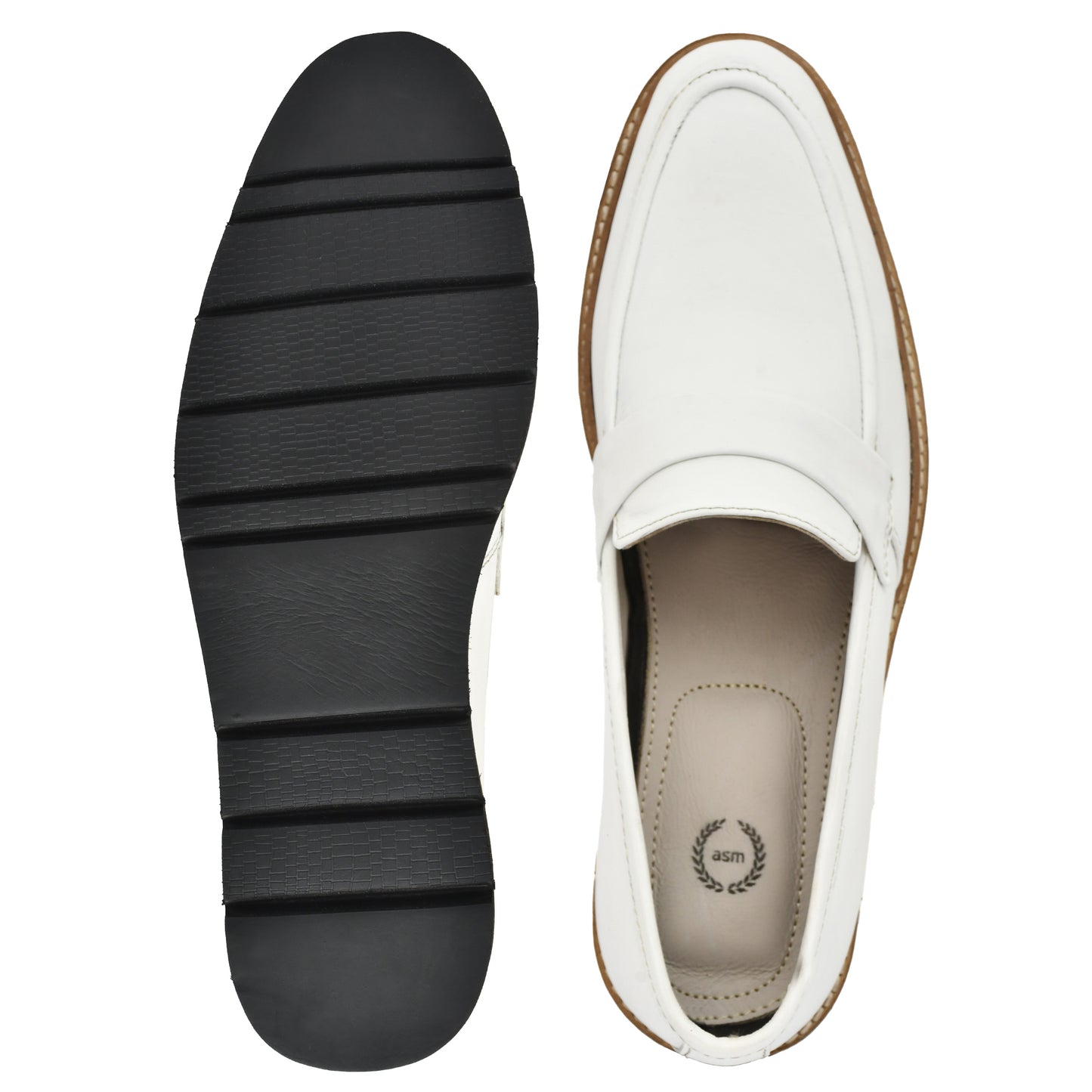 Penny loafers : White leather Penny loafer Memory foam footpad. Article : 107PE-White