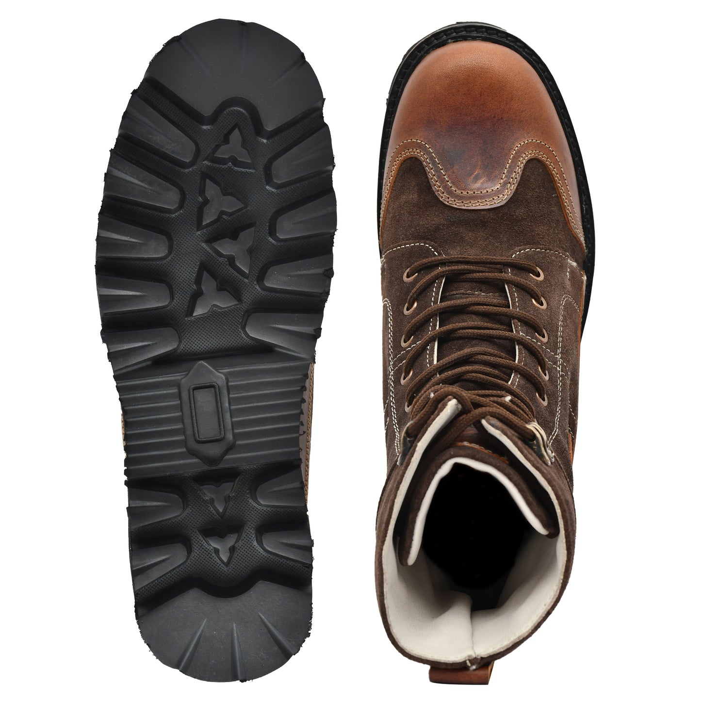 Elevator Boots : 3.5″ Inches Hidden Height Increasing Brown Rugged leather Boots.