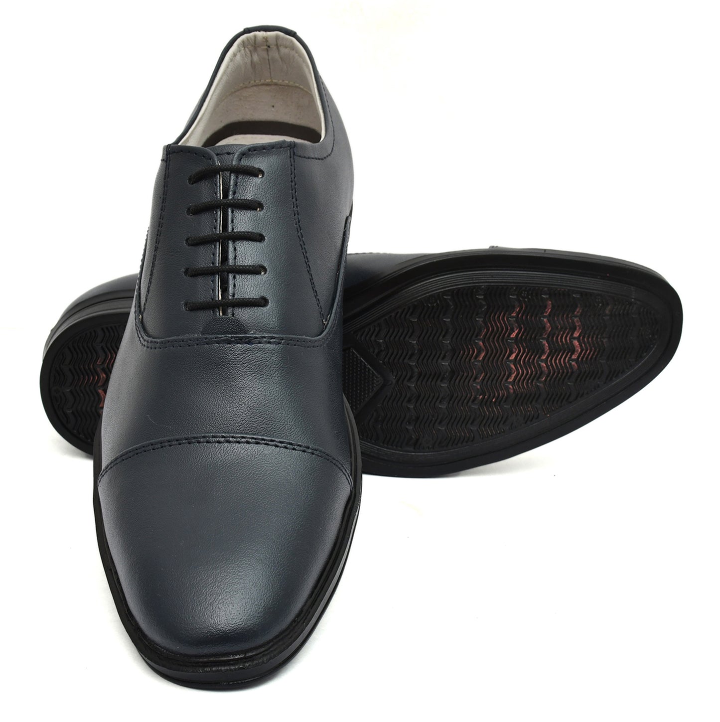 Oxford Shoes : Blue leather Oxford Shoes for men with Memory foam footpad. Article : 110Blue