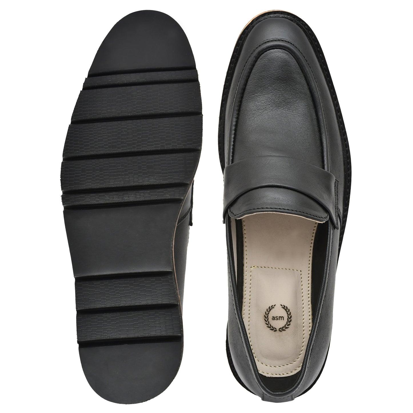 Penny loafers : Black leather Penny loafer Memory foam footpad. Article : 107PE-Black