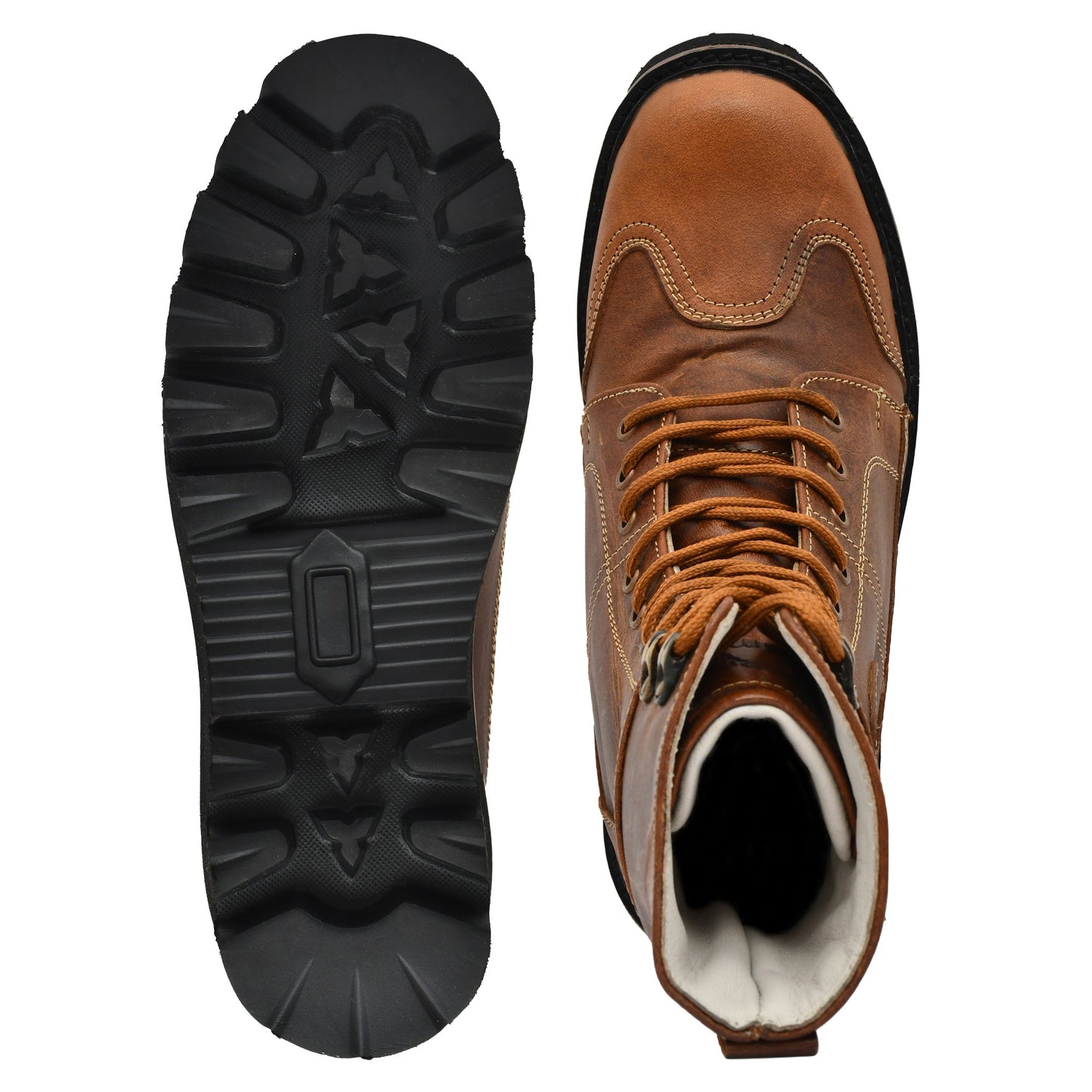 Rider Boots : Urban Rugged Brown leather boots for bikers with EVA Sole.