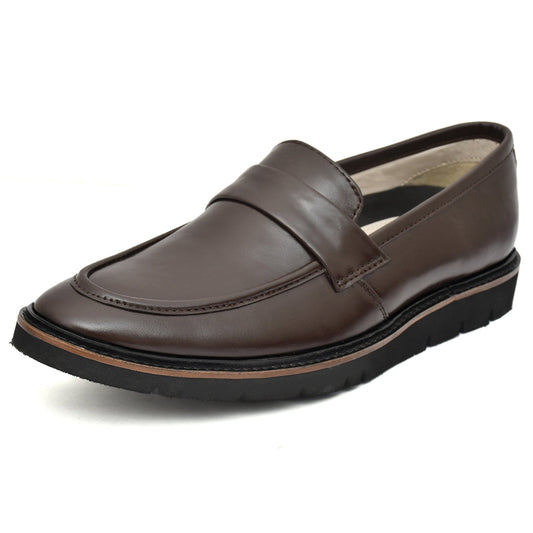 Penny loafers : Brown leather Penny loafer Memory foam footpad. Article : 107PE-Brown