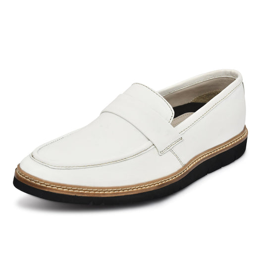 Penny loafers : White leather Penny loafer Memory foam footpad. Article : 107PE-White