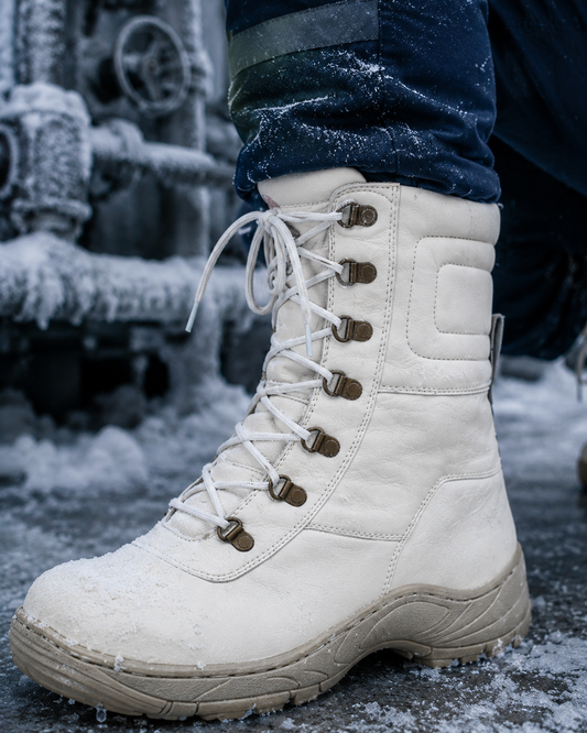 Title_Cold_Room_Insulated_White_leather_Thermal_Boots_by_ASM._T704-White