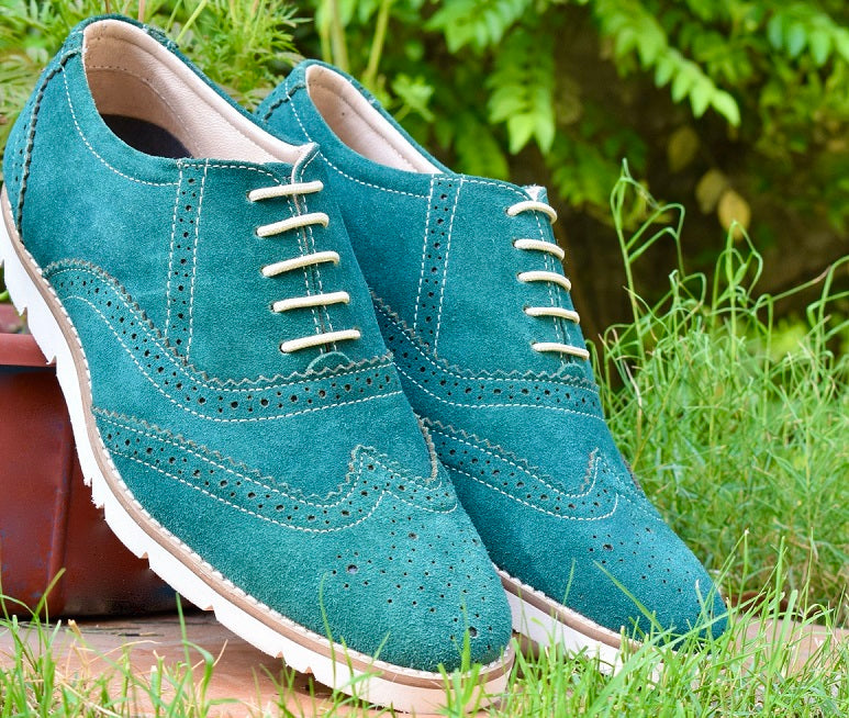 Sneakers : Sky Blue Suede leather Sneakers with Memory foam footpad. Article : SN30-SkyBlue