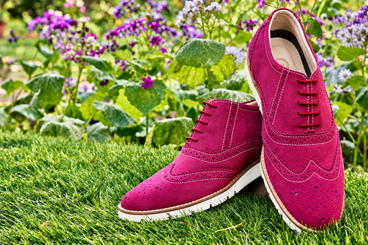 Purple suede leather sneakers by ASM.