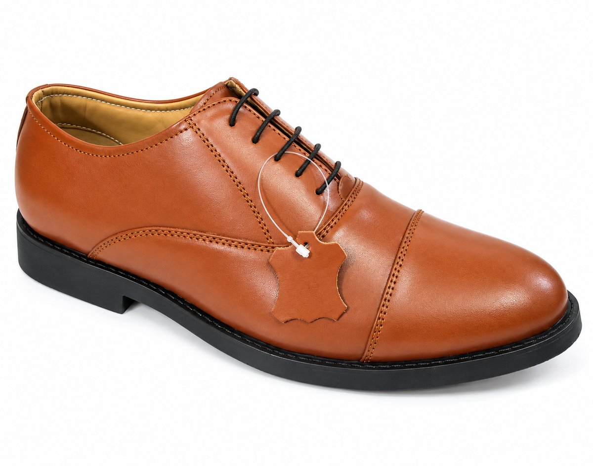 Police Oxford Shoes - Genuine Leather Uniform Footwear with Memory Foam Comfort