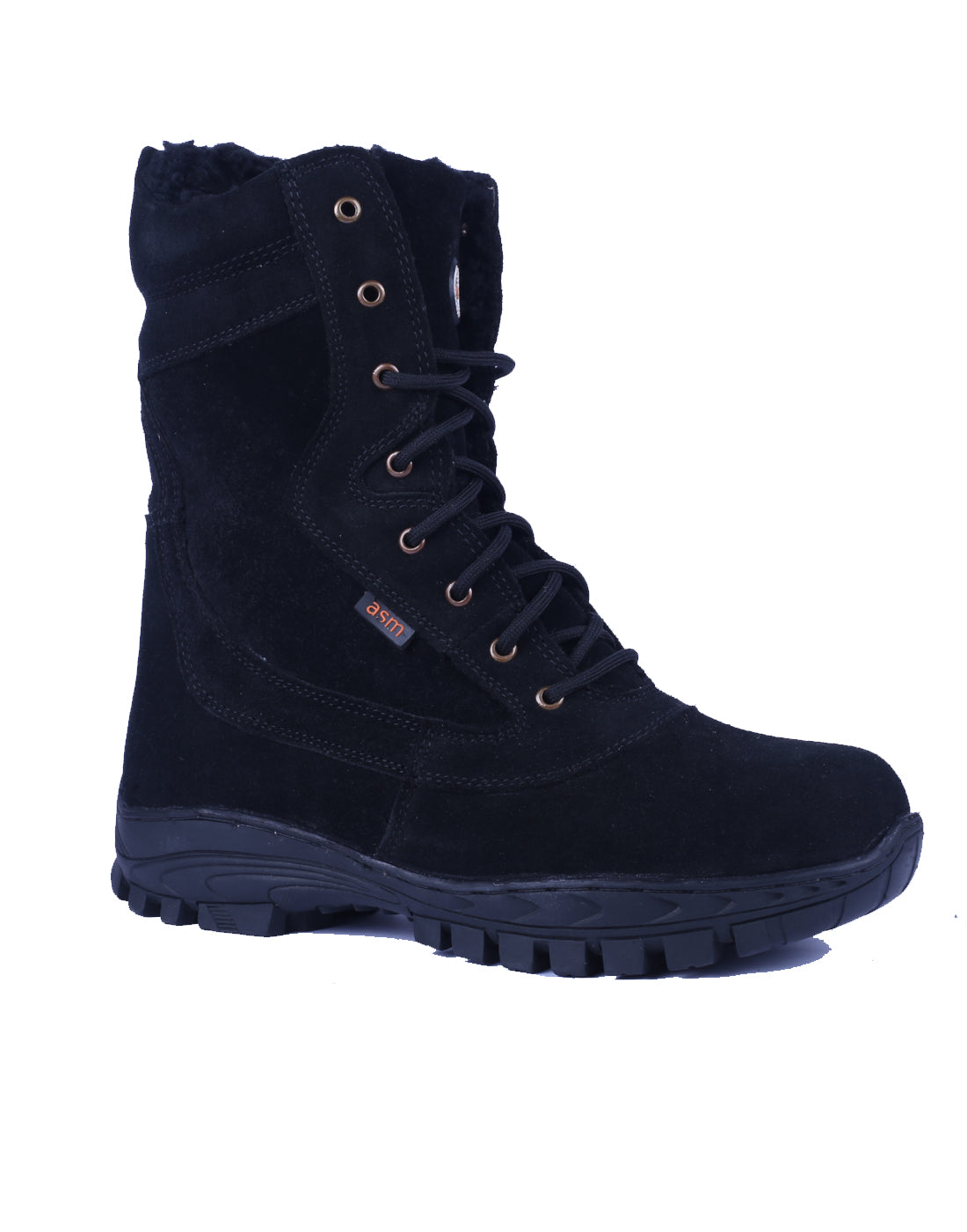 Biker Boots : Black Suede leather Rider boots for bikers with Memory foam footpad.