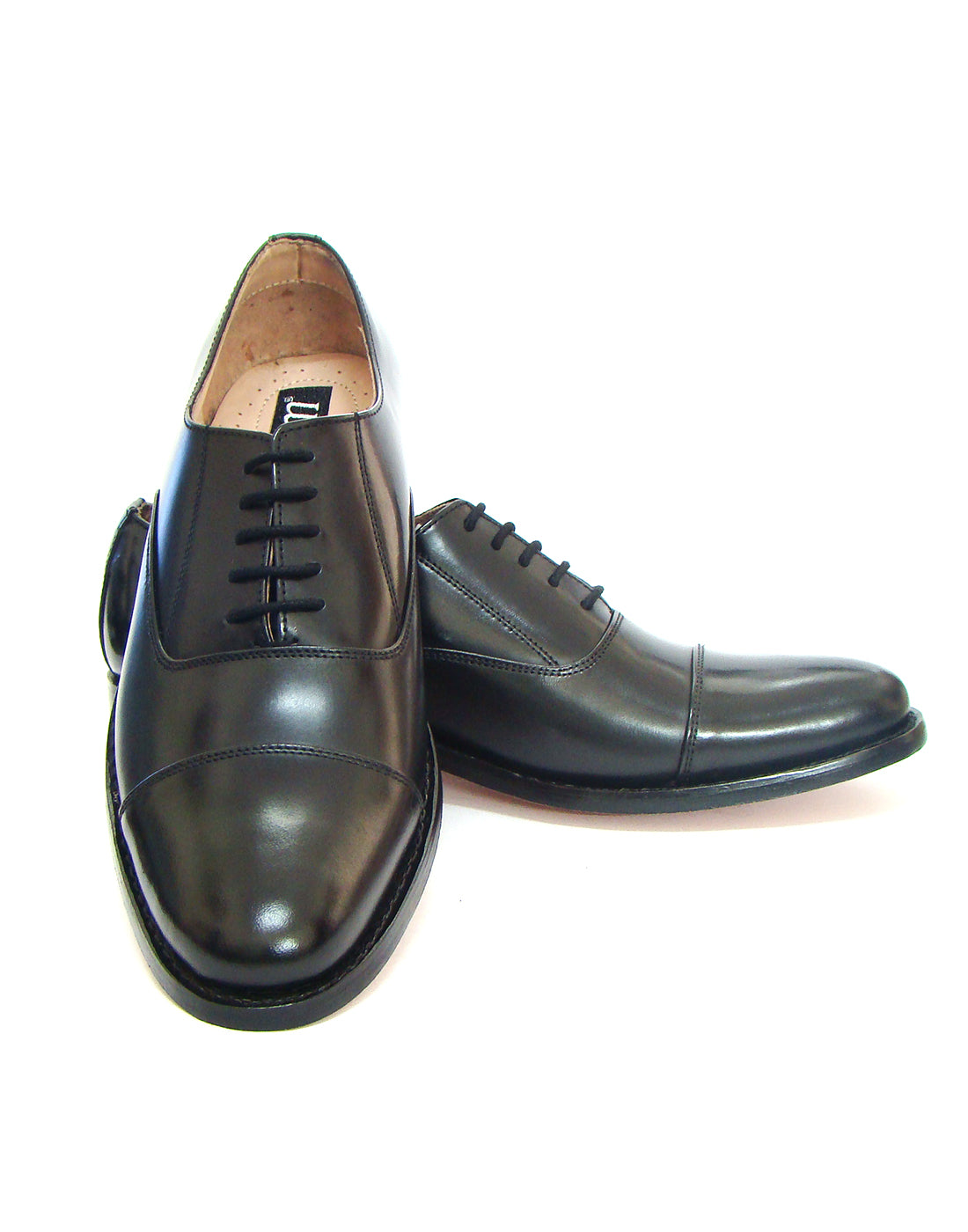 Goodyear Welted Oxford Shoes :  Black leather with Memory foam footpad.