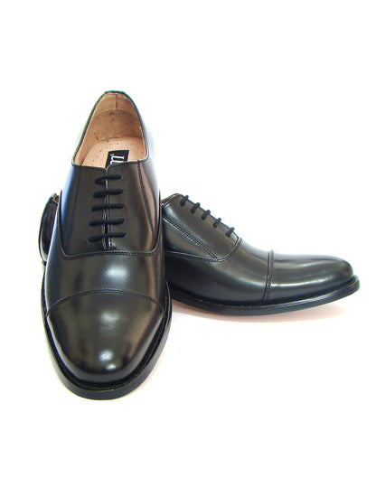 Goodyear Welted Oxford Shoes :  Black leather with Memory foam footpad.