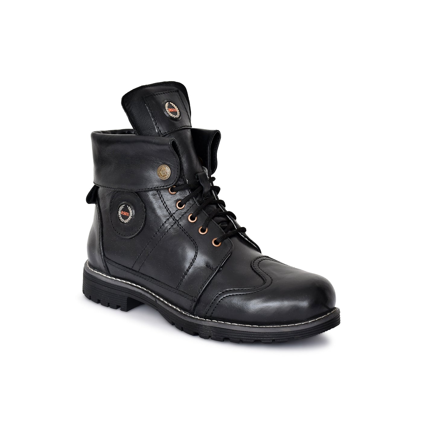 Biker Boots : 6 & 9 Inches Foldable Leather with heavy duty Rubber sole.