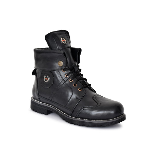 Biker Boots : 6 & 9 Inches Foldable Leather with heavy duty Rubber sole.
