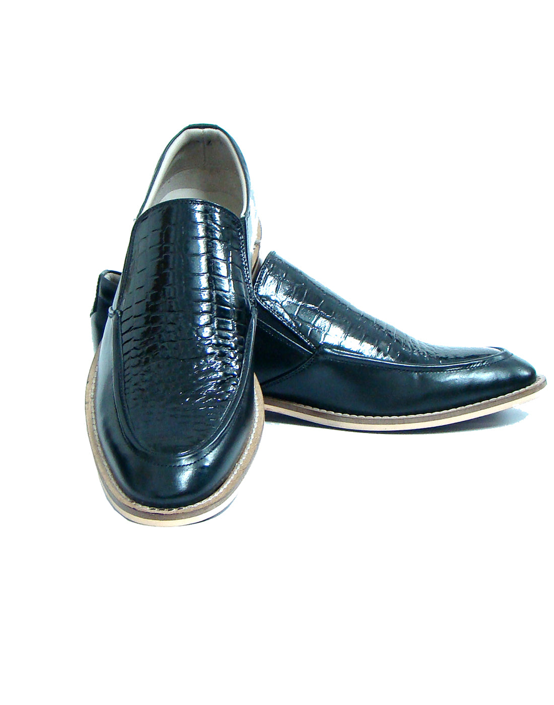 Penny loafers : Black leather Penny loafer with Memory foam footpad. Article : HU115