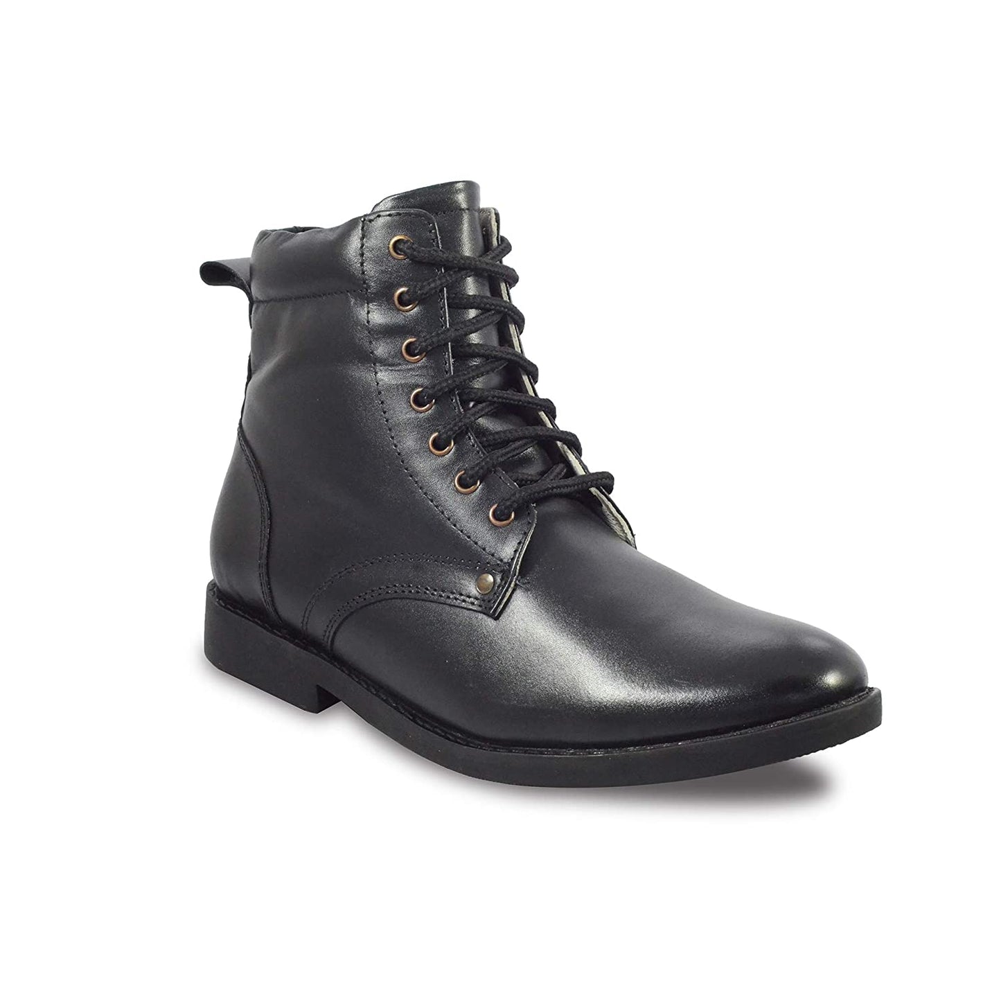 Pilots Boots : Black leather flying boots with side chain for Pilots with Memory foam footpad. Article : 610C