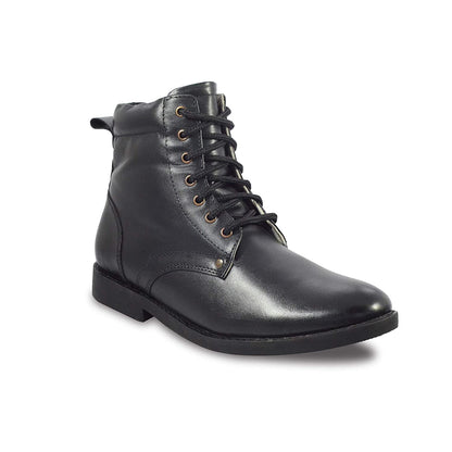 Pilots Boots : Black leather flying boots with side chain for Pilots with Memory foam footpad. Article : 610C