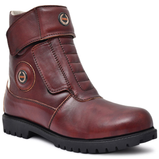 Biker Boots : Black leather Rider boots for bikers with Steel toe.