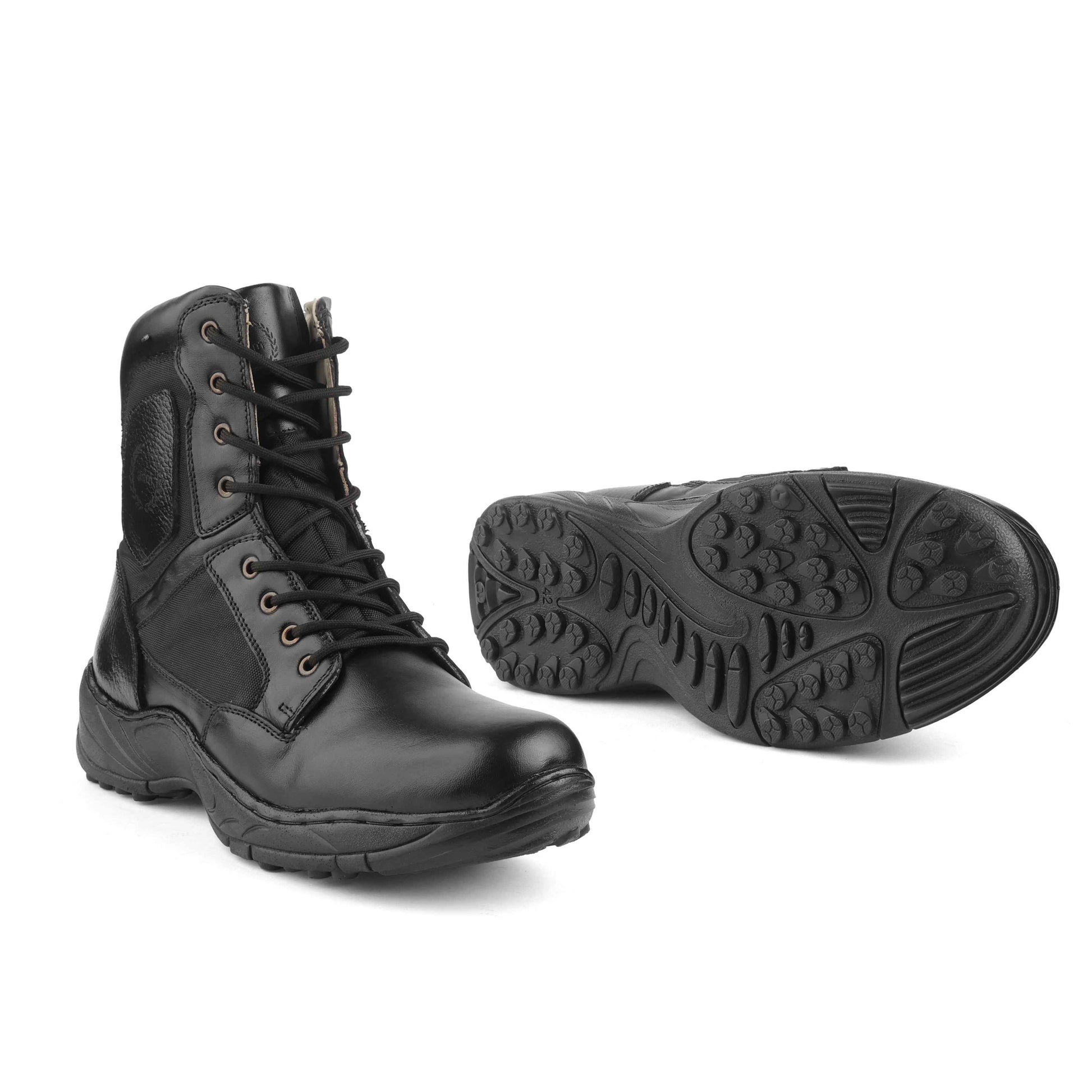 Commando Tactical Boots : 9 Inches Black Suede leather Tactical boots with Memory foam footpad.