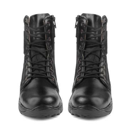 Commando Tactical Boots : 9 Inches Black Suede leather Tactical boots with Memory foam footpad.