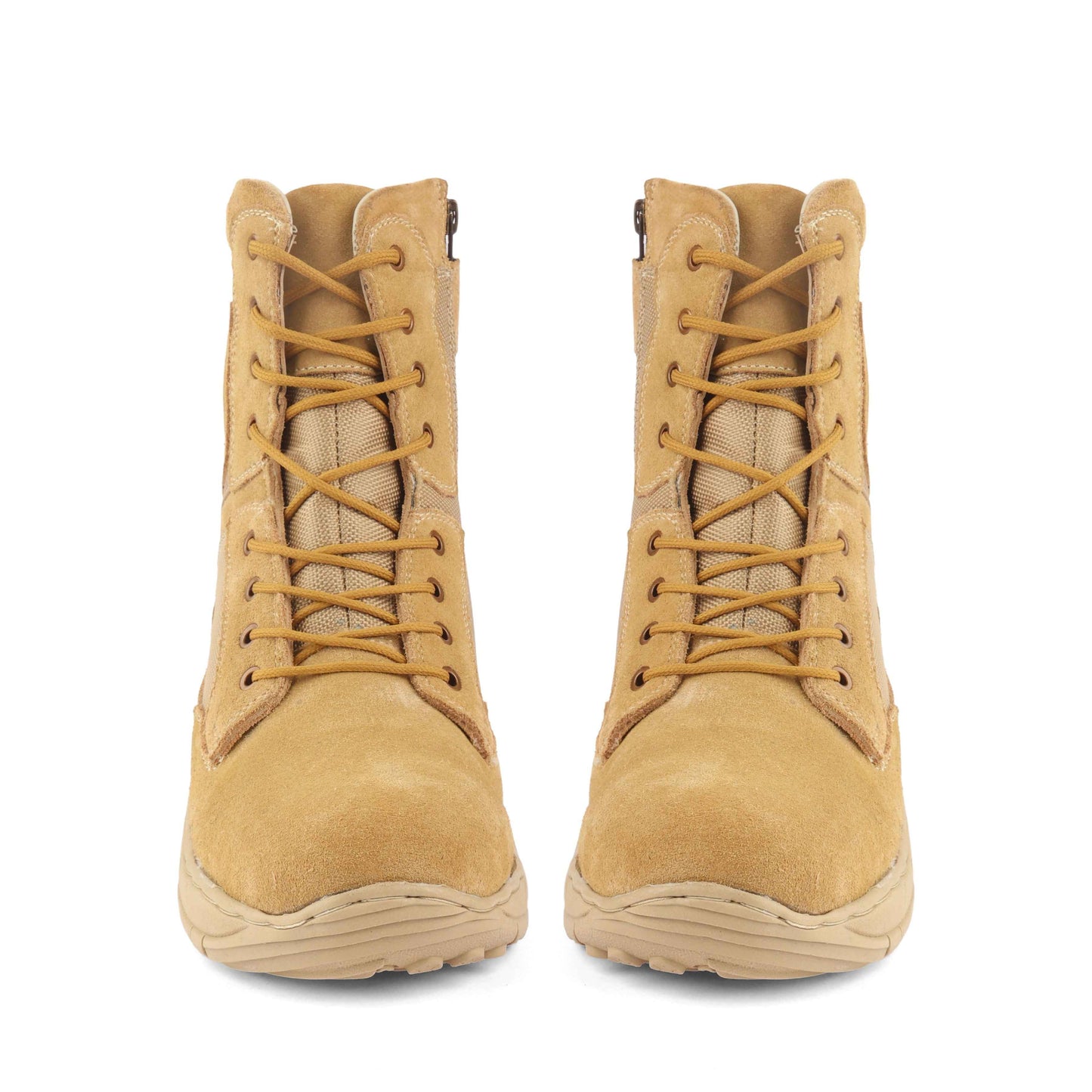 Indian Army/Military Tactical Boots : 9 Inches Beige Suede leather Tactical boots with Memory foam footpad.