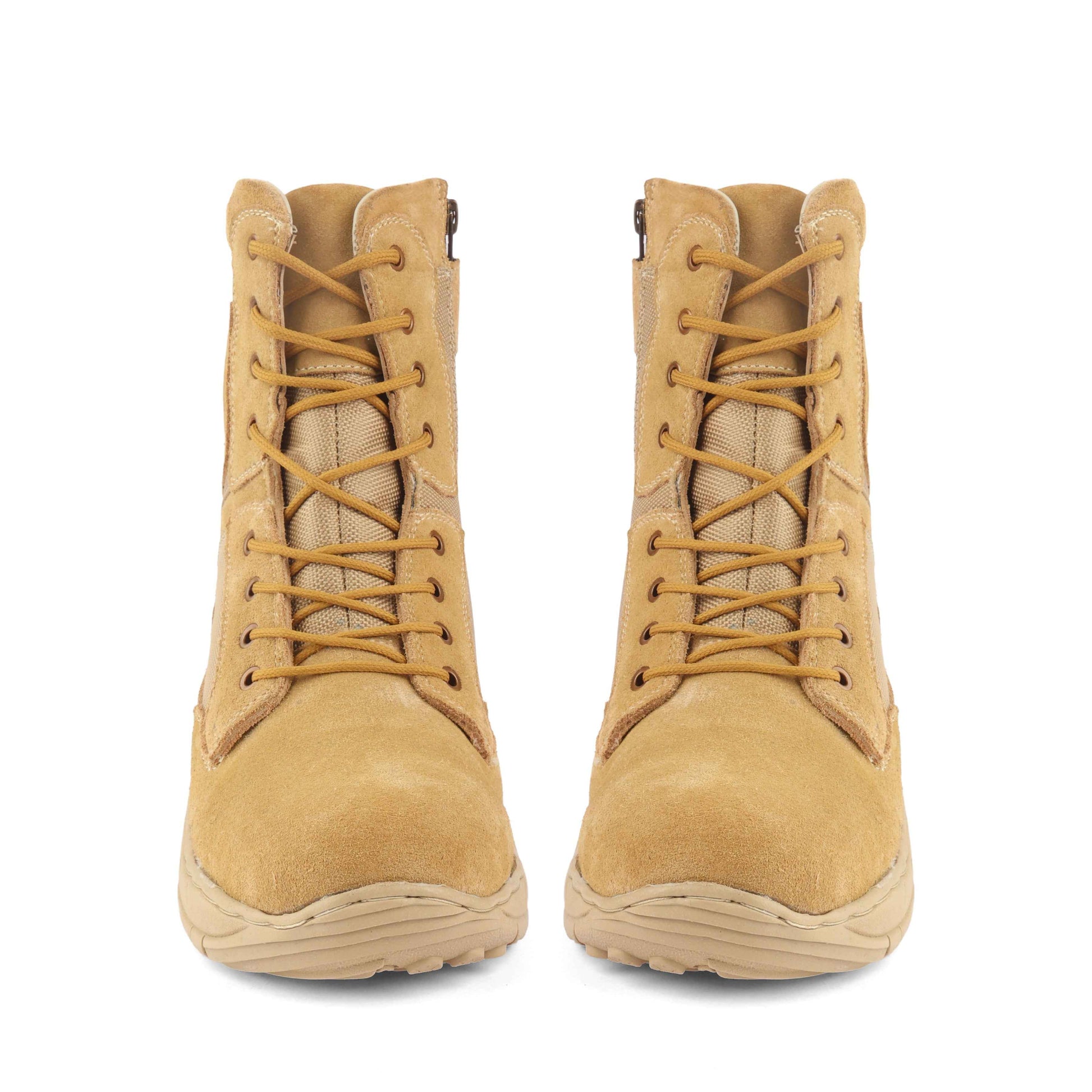 Indian Army/Military Tactical Boots : 9 Inches Beige Suede leather Tactical boots with Memory foam footpad.