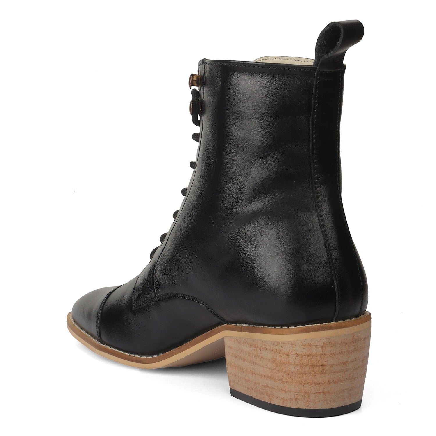 Elevator Shoes : 3.5″Inches Hidden Height Increasing Oxford Boots with Cuban Heels.