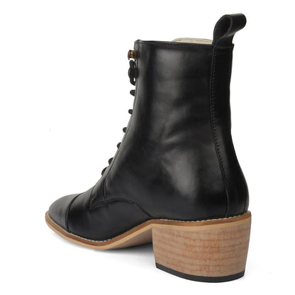 Elevator Shoes : 3.5″Inches Hidden Height Increasing Oxford Boots with Cuban Heels.