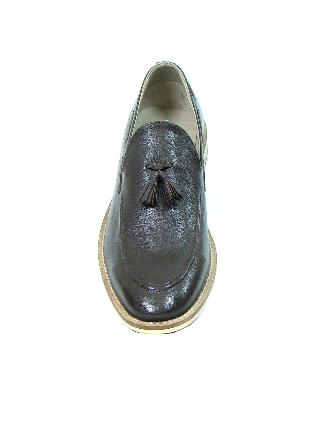 Penny loafers : Brown leather Penny loafer with Tassel & Memory foam footpad. Article : HU116-Brown
