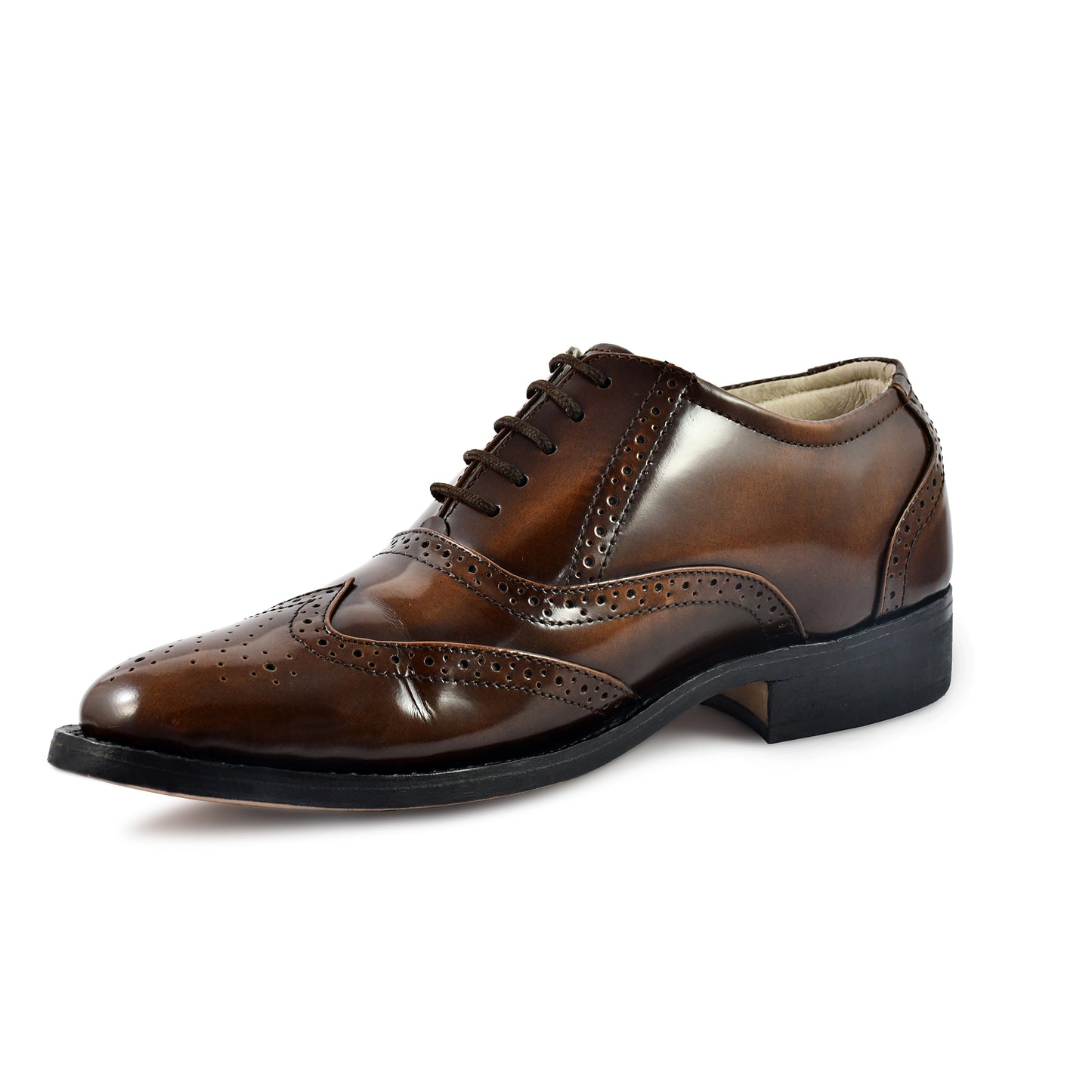 Goodyear Welted Brogue Shoes :  Tan Brush off leather with Memory foam footpad.