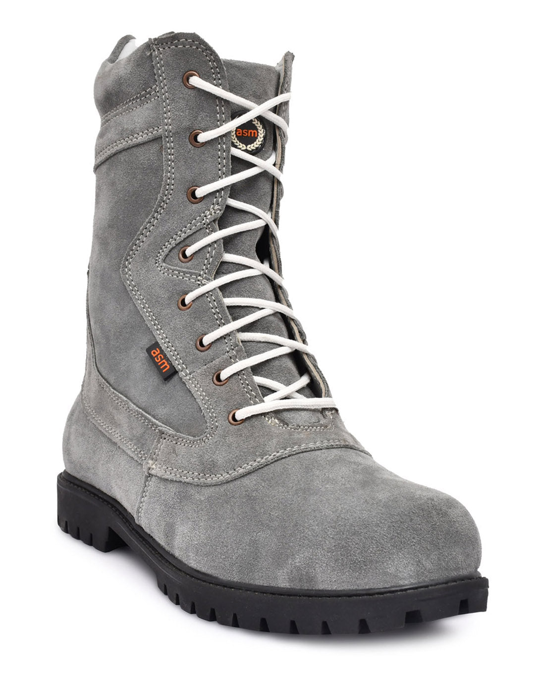 Biker Boots : Grey Suede leather Rider boots for bikers with Memory foam footpad.