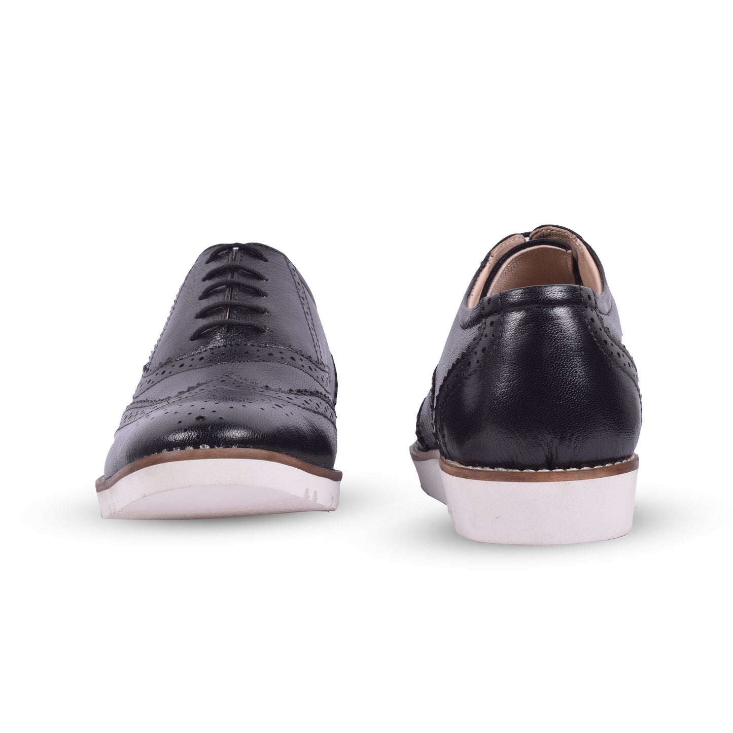 Sneakers : Black leather Sneakers with Memory foam footpad. Article : SN30-GBlack