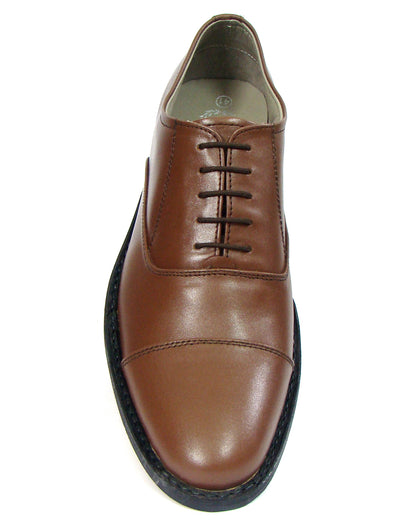 Goodyear Welted Oxford Shoes :  Tan leather with Memory foam footpad.