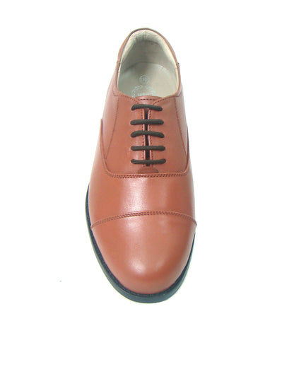Scarpe Oxford Police in pelle cuoio con plantare in memory foam