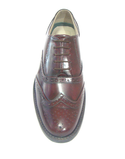 Goodyear Welted Brogue Shoes :  Wine Brush off leather with Memory foam footpad.